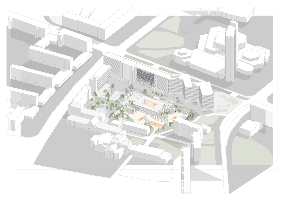 314159_Axonometrie Europäischer Architekturwettbewerb für Studierende 2025 Kulturhauptstadt Chemnitz Baukultur für Chemnitz e.V.